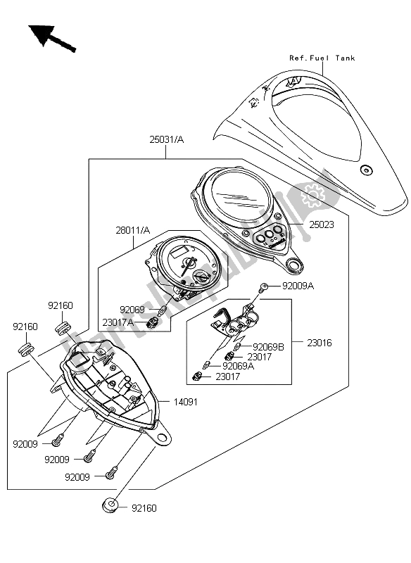 All parts for the Meter of the Kawasaki VN 900 Custom 2008