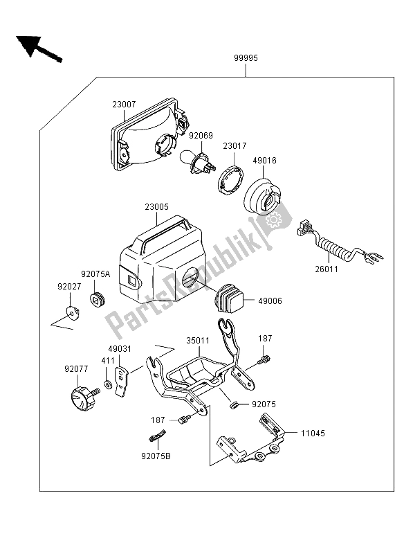 All parts for the Optional Parts of the Kawasaki KLF 300 2003