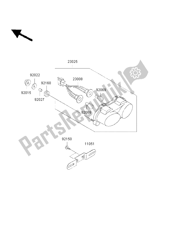 Toutes les pièces pour le Feu Arrière du Kawasaki Ninja ZX 6R 600 2002