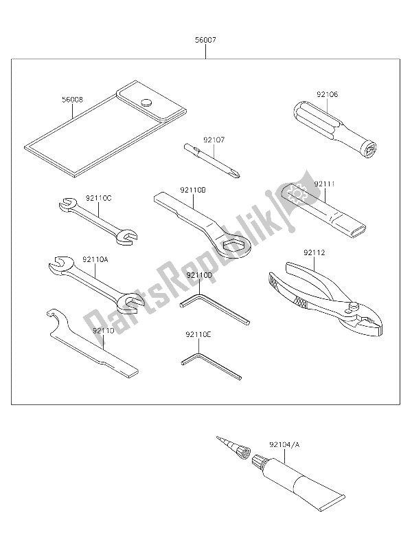 All parts for the Owners Tools of the Kawasaki Ninja 300 2016