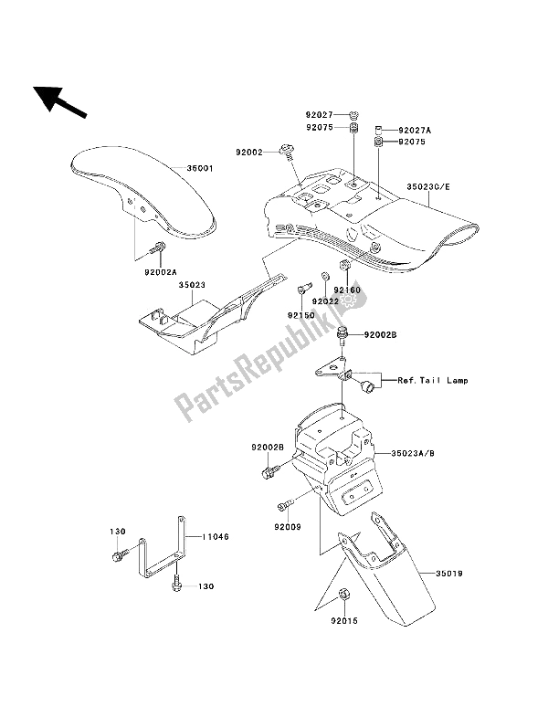 Toutes les pièces pour le Aile du Kawasaki EN 500 1992