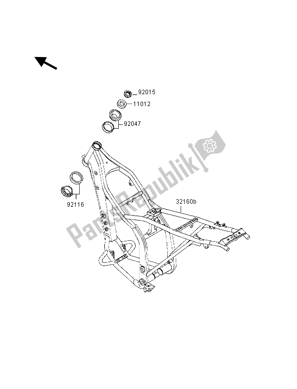 Tutte le parti per il Telaio del Kawasaki KLX 250R 1996