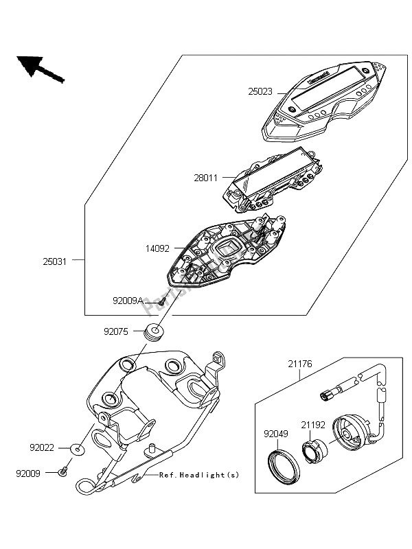 Alle onderdelen voor de Meter van de Kawasaki D Tracker 125 2012