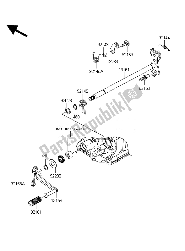 All parts for the Gear Change Mechanism of the Kawasaki ZZR 1400 ABS 2007