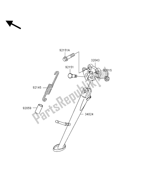 Tutte le parti per il In Piedi del Kawasaki Ninja ZX 12R 1200 2003