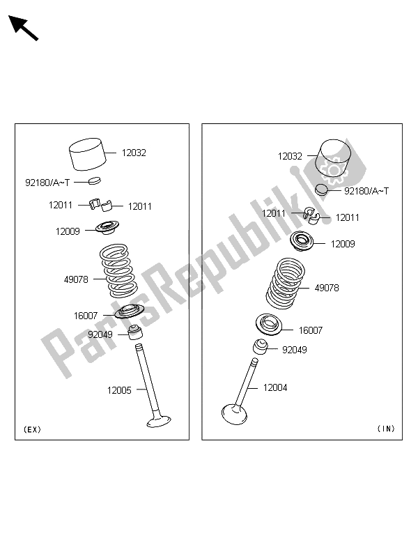 Todas las partes para Válvula (s) de Kawasaki Z 800 ABS DDS 2013