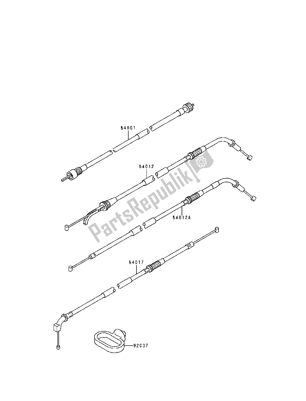 Tutte le parti per il Cavi del Kawasaki Zephyr 1100 1992