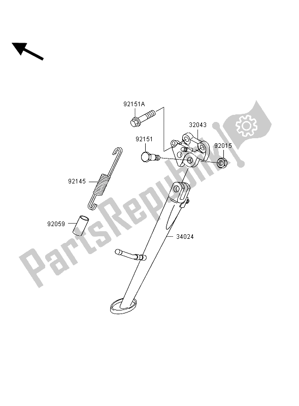 All parts for the Stand of the Kawasaki Ninja ZX 12R 1200 2004