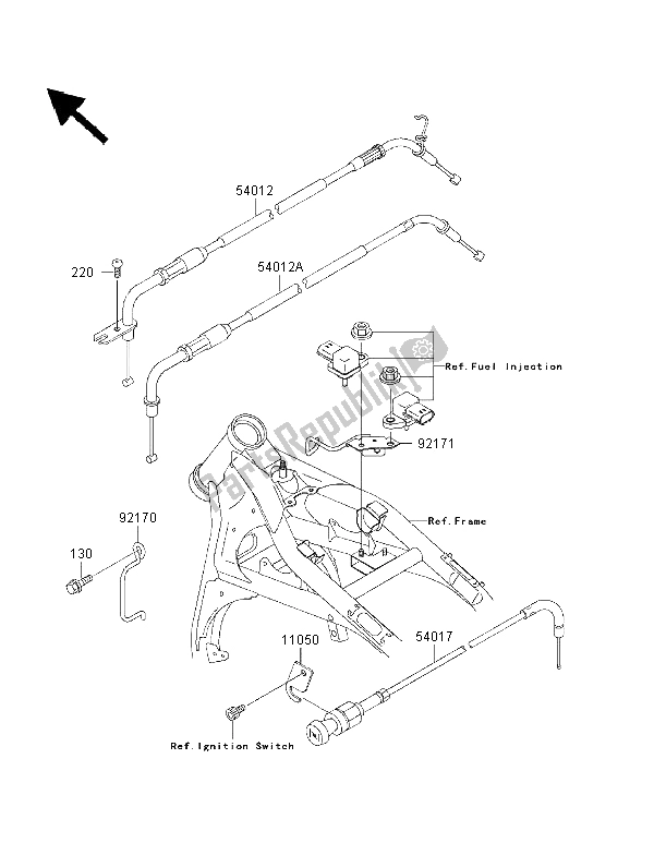 All parts for the Cables of the Kawasaki VN 1500 Classic Tourer FI 2003