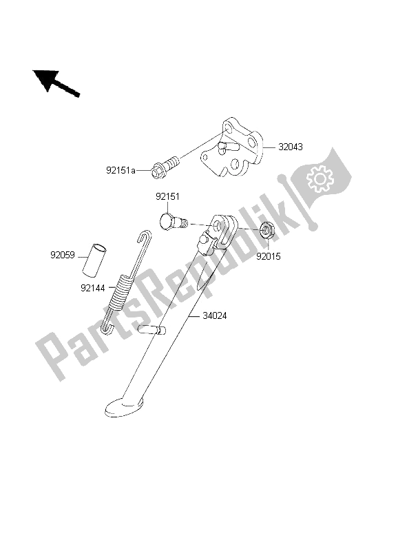 All parts for the Stand of the Kawasaki Ninja ZX 9R 900 2001