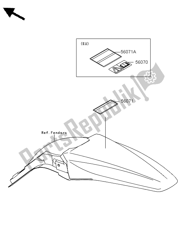 Alle onderdelen voor de Etiketten van de Kawasaki KX 450F 2011