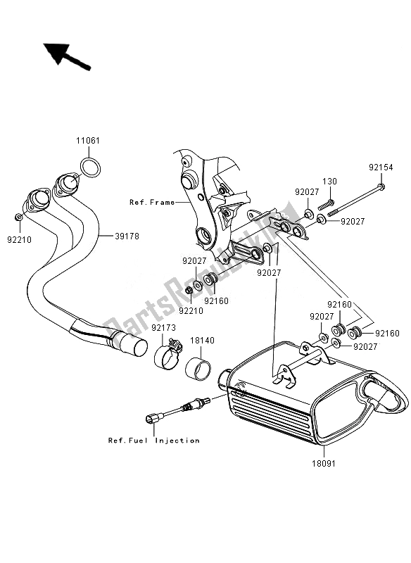 Todas las partes para Silenciador de Kawasaki ER 6F 650 2010