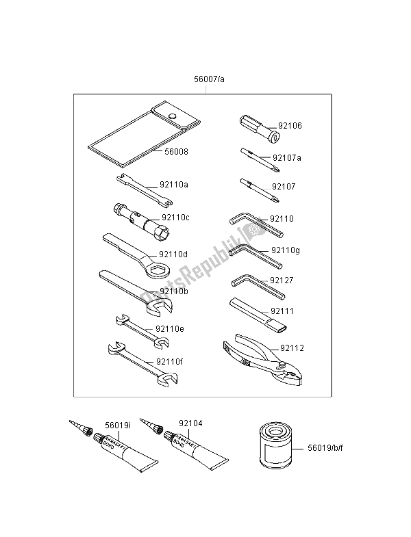 Toutes les pièces pour le Outils Propriétaires du Kawasaki KLE 500 1996