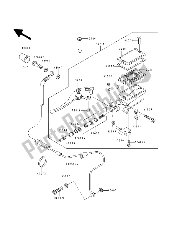 Tutte le parti per il Pompa Frizione del Kawasaki ZZ R 1100 1993