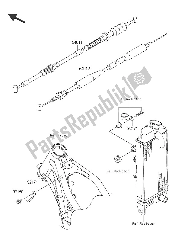 All parts for the Cables of the Kawasaki KX 85 LW 2016