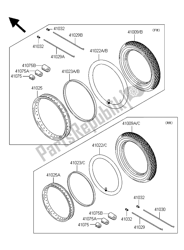 Todas las partes para Llantas de Kawasaki W 650 2006