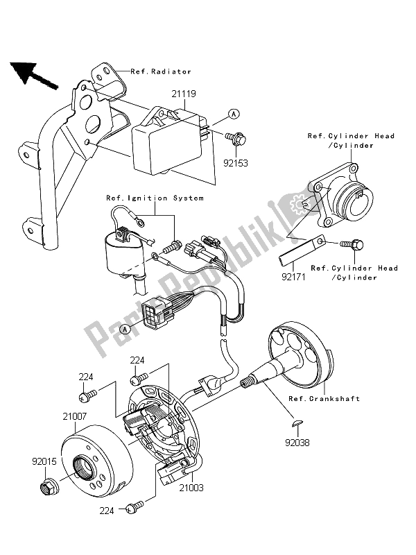 All parts for the Generator of the Kawasaki KX 85 SW LW 2011