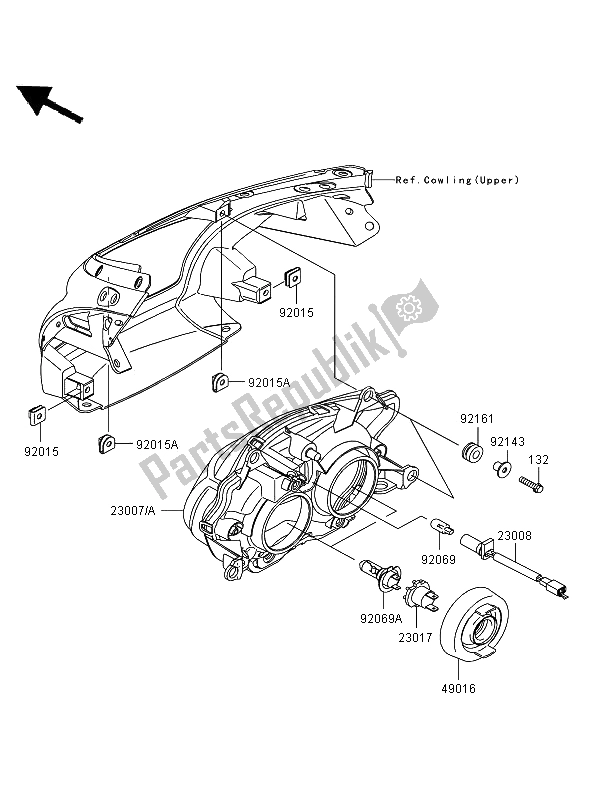 Toutes les pièces pour le Phare du Kawasaki ER 6F ABS 650 2006