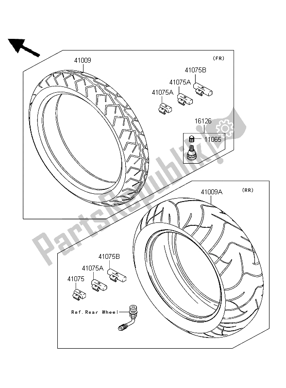 All parts for the Tires of the Kawasaki VN 2000 2004