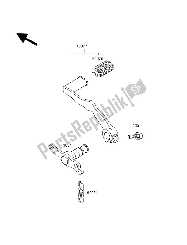 Tutte le parti per il Pedale Del Freno del Kawasaki KLE 500 1995