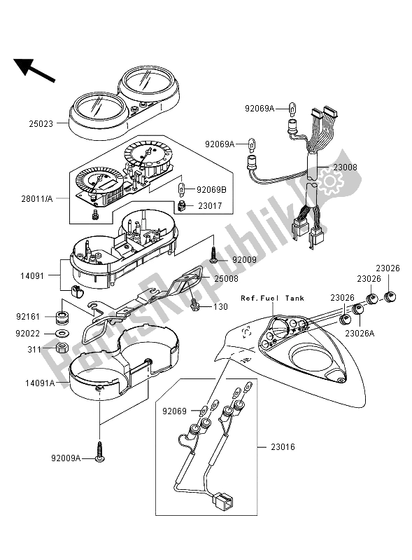 All parts for the Meter of the Kawasaki VN 1500 Mean Streak 2002