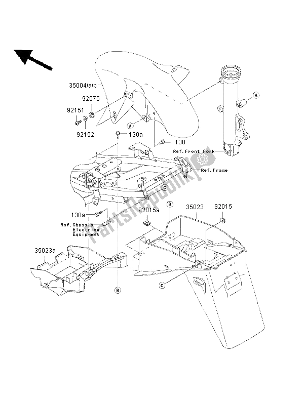 Toutes les pièces pour le Ailes du Kawasaki Ninja ZX 9R 900 2002