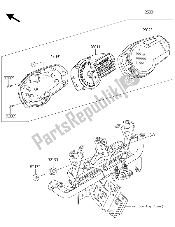 All parts for the Meter(s) of the Kawasaki Z 1000 SX 2015