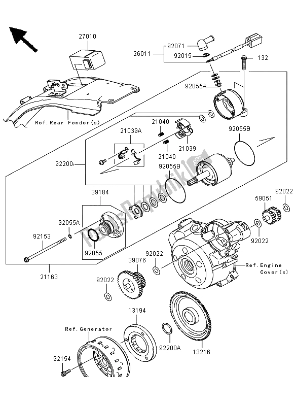 Todas as partes de Motor De Arranque do Kawasaki D Tracker 125 2013