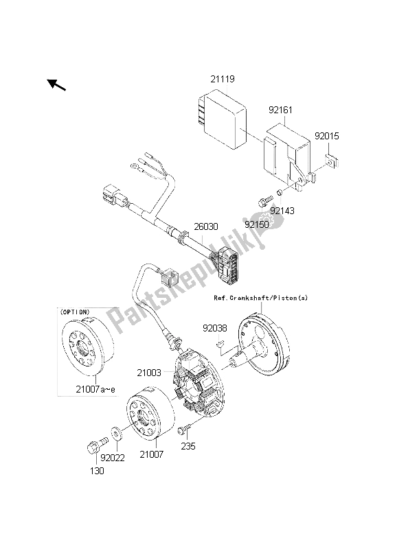 Alle onderdelen voor de Generator van de Kawasaki KX 125 2002