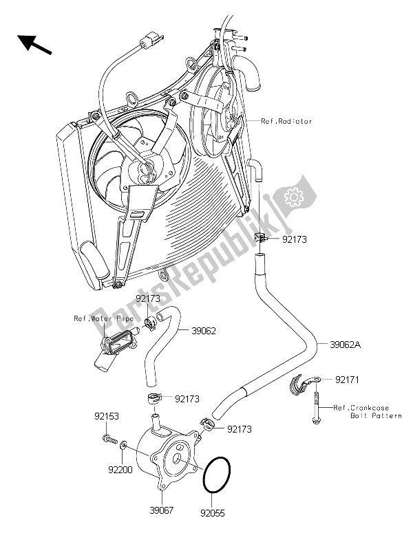 Tutte le parti per il Radiatore Dell'olio del Kawasaki 1400 GTR ABS 2015