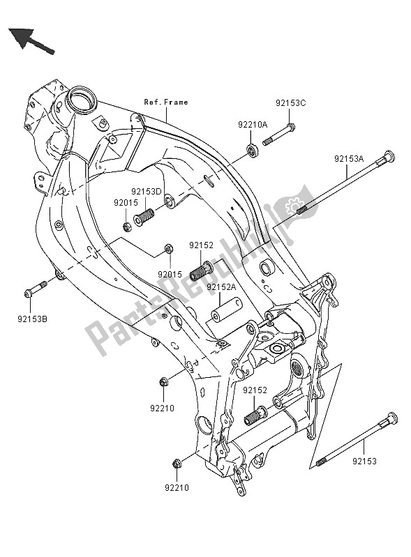 Tutte le parti per il Supporto Del Motore del Kawasaki Ninja ZX 6 RR 600 2005