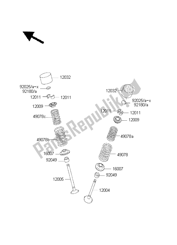 Tutte le parti per il Valvola del Kawasaki Ninja ZX 12R 1200 2001