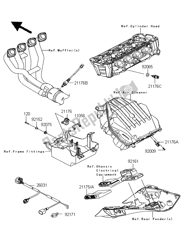 Alle onderdelen voor de Brandstof Injectie van de Kawasaki Z 1000 SX ABS 2011