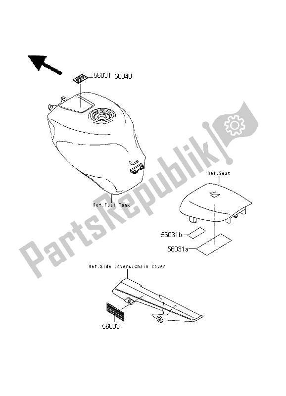 Toutes les pièces pour le Étiquettes du Kawasaki Ninja ZX 6R 600 1999