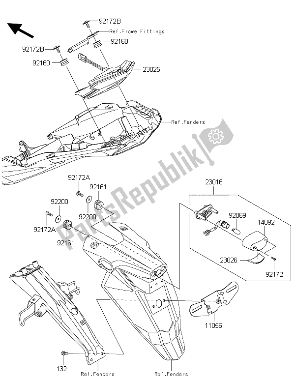 Toutes les pièces pour le Feux Arrières) du Kawasaki Z 800 2015