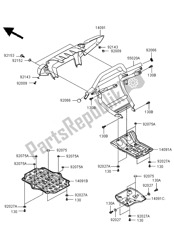 All parts for the Guard of the Kawasaki KVF 650 4X4 2007