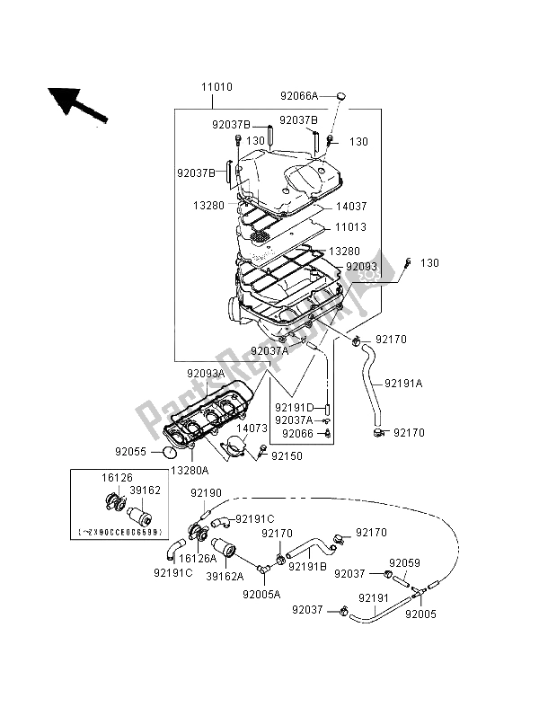 Todas as partes de Filtro De Ar do Kawasaki Ninja ZX 9R 900 1999