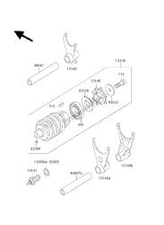 tambour de changement de vitesse et fourchette de changement de vitesse