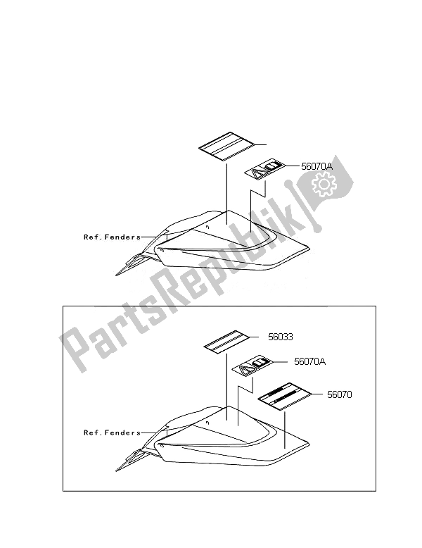 Tutte le parti per il Etichette del Kawasaki KLX 110 2007