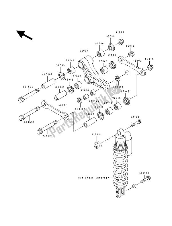 Todas las partes para Suspensión de Kawasaki KX 100 1993