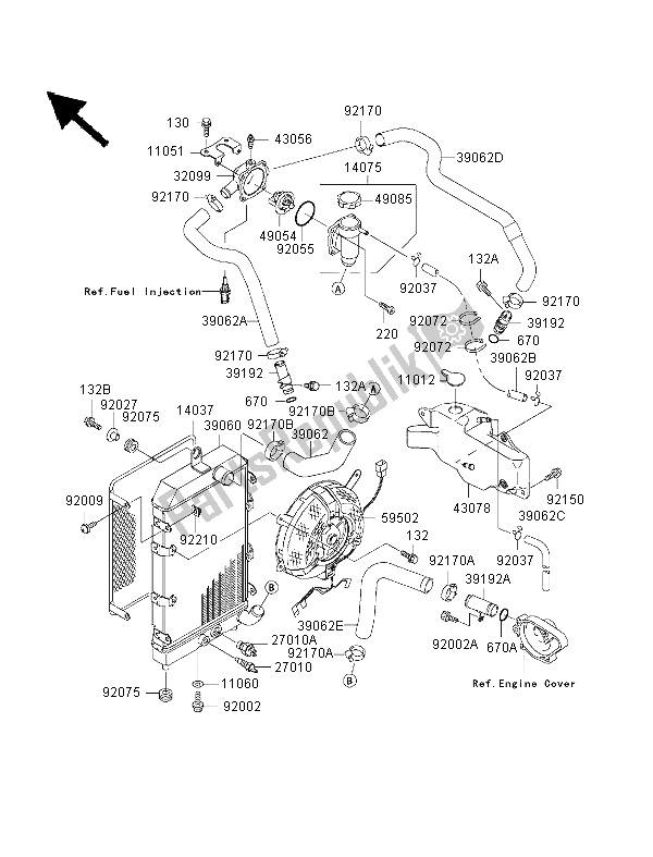 Toutes les pièces pour le Radiateur du Kawasaki VN 1500 Drifter 1999