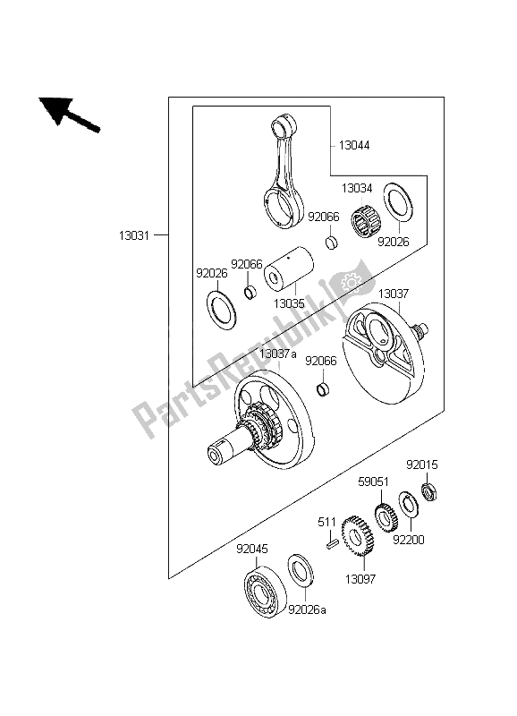 Todas las partes para Cigüeñal de Kawasaki KLR 650 1999