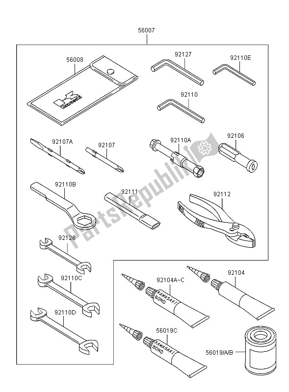 Todas las partes para Herramientas De Propietarios de Kawasaki Ninja ZX 10R 1000 2005