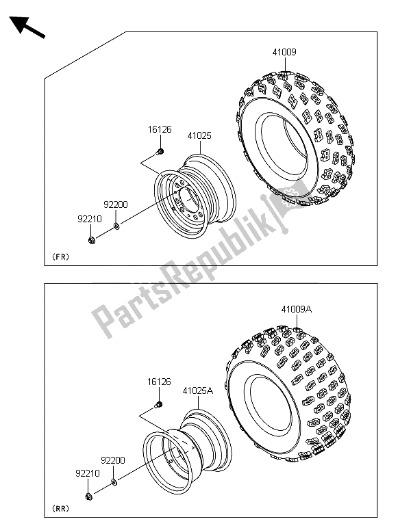 Alle onderdelen voor de Banden van de Kawasaki KFX 450R 2013