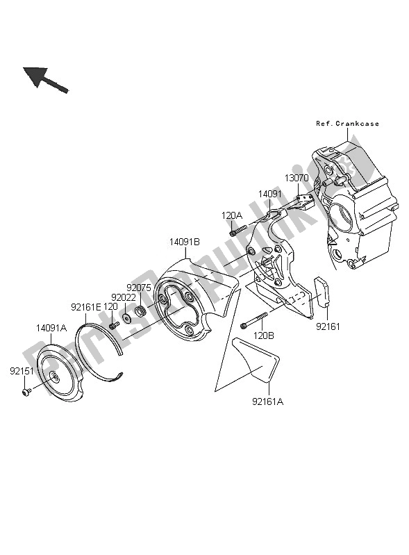 Todas las partes para Cubierta De Cadena de Kawasaki VN 2000 2005