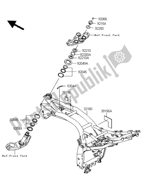 Todas las partes para Marco de Kawasaki Z 750R 2011