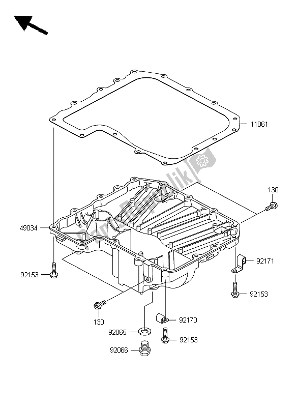 All parts for the Oil Pan of the Kawasaki Z 750 2008