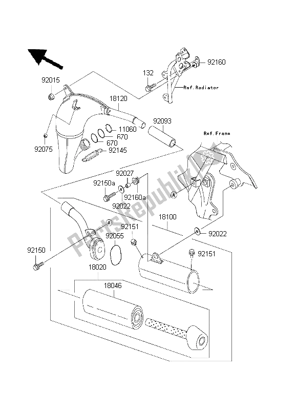 Toutes les pièces pour le Silencieux du Kawasaki KX 85 SW 2003