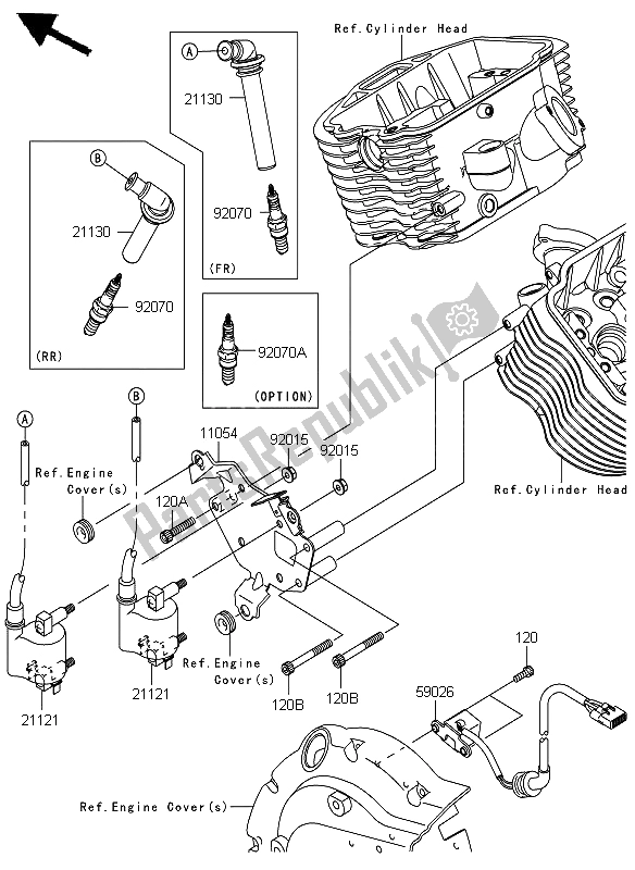 All parts for the Ignition System of the Kawasaki VN 900 Custom 2012