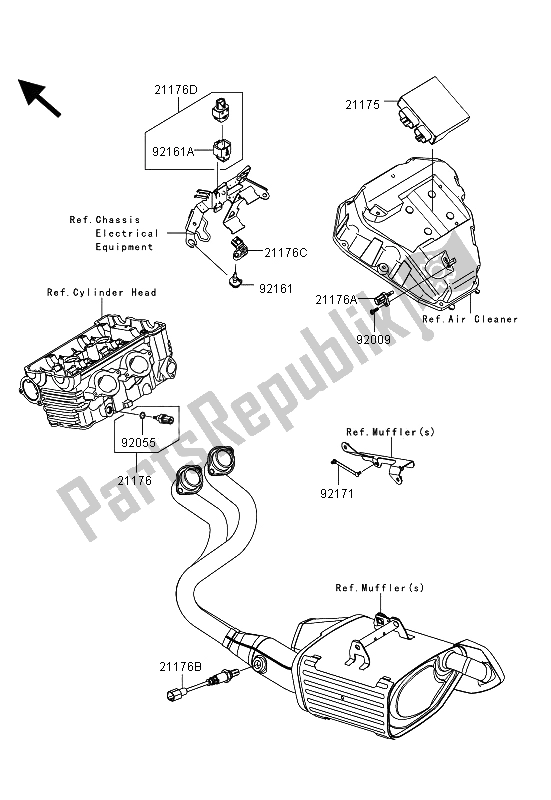 Alle onderdelen voor de Brandstof Injectie van de Kawasaki ER 6N 650 2013